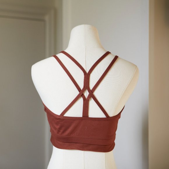 Women's Multi Strap Sports Bra | Rust w/ Mesh Detail NWOT - Picture 2 of 3